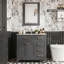 Meuble-lavabo simple 36 po avec plateau en céramique, miroir et robinet en chrome poli Burnet-1215229192-1215229195
