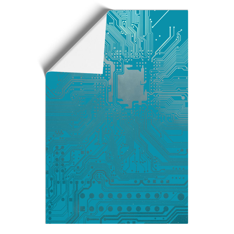 Blue Twilight Circuits - Frameless Print, 59cm H x 42cm W x 0.1cm D