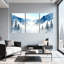 Paysage d'hiver avec paysage de montagne avec neige et arbres, ensemble de 3 impressions sur toile-1281909972
