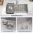 36" L Undermount Kitchen Sink Lower Divider Double Bowl 16 Gauge Stainless Steel Kitchen Sink