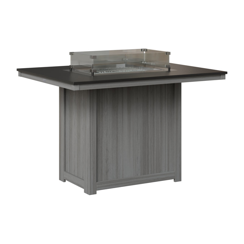 Foyer de table berlinois Donoma, H 36 po x l 41 po x P 54 po, Plateau martelé noir avec base en bois flotté gr