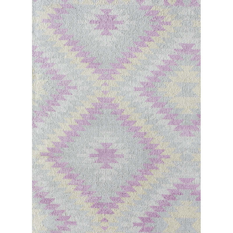 Mecca Bodrum Tribal BubbleGum Area Rug, Rectangle 2' x 4', Yellow/Pink/Ivory/Gray