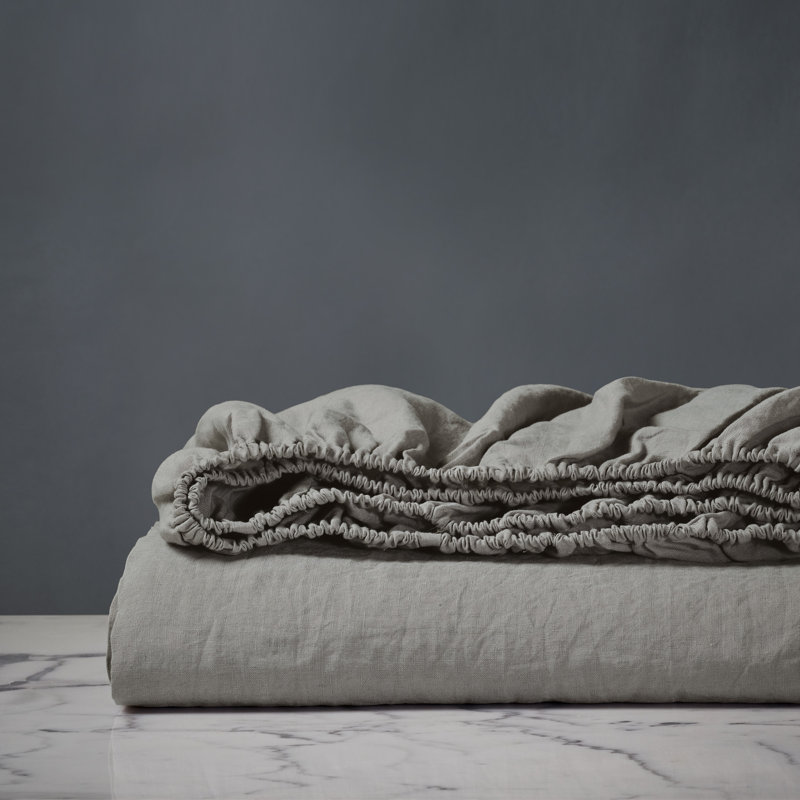 Drap-housse en lin Shiloh, Naturel, Drap-housse grand