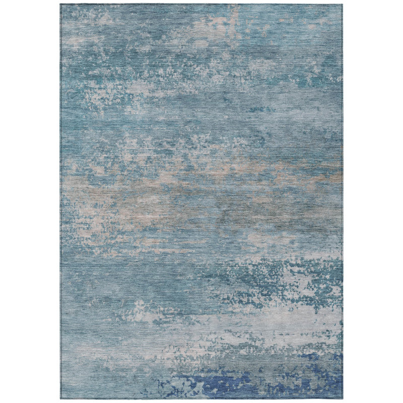 Machine Washable Indoor/Outdoor Xhevrie Sky Rug, Rectangle 5' x 7'6"