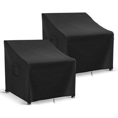 Waterproof Outdoor Chair Covers, Black, Heavy-Duty Patio Furniture Protector, 2-Pack All-Weather Series 2
