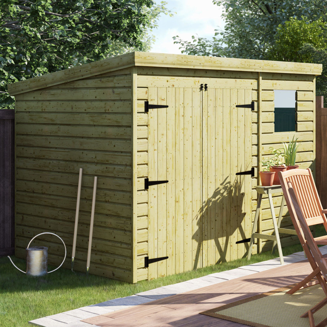 10 Ft. W x 6 Ft. D Tongue and Groove Pent Wooden Shed