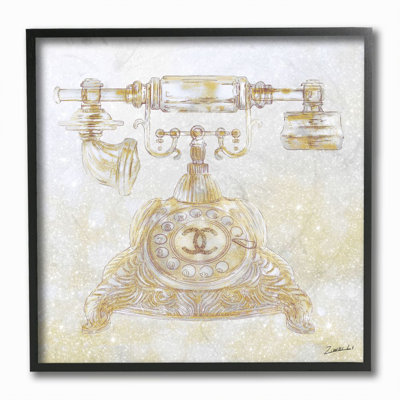 «Rotary Téléphone Fashion Brand Gold Glam» par Ziwei Li - impression d'art graphique