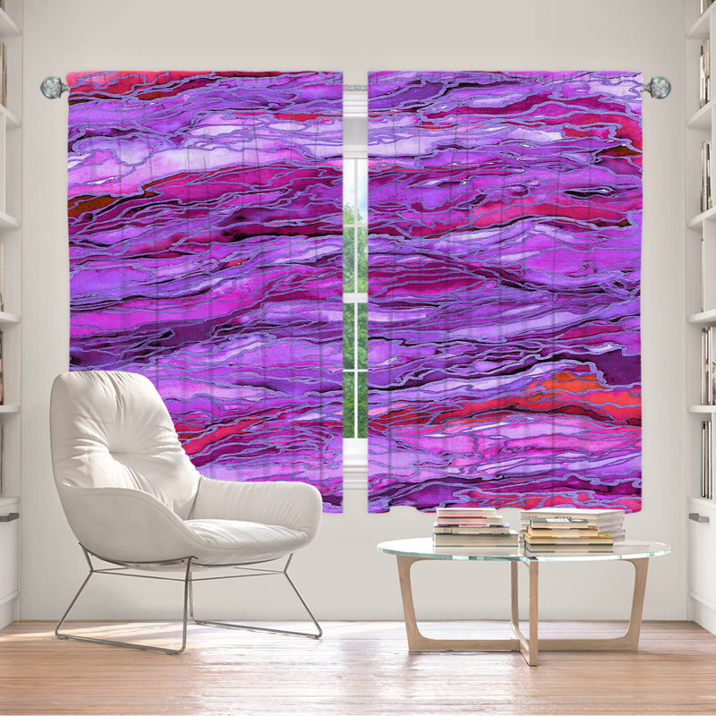 Rideau en polyester, L 56 po x L 78 po, Mauve / rouge