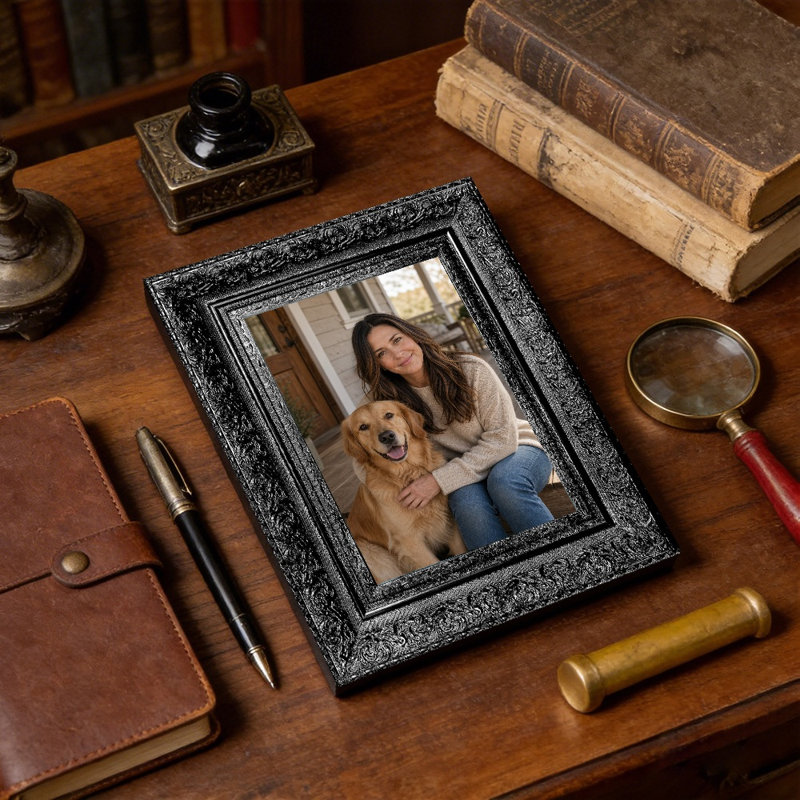Cadre photo noir de style héritage 1 pièce 5 po x 7 po 1PC