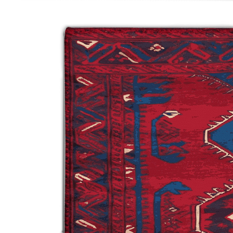 Tapis turc intérieur et extérieur rouge, Rectangulaire 2 pi x 3 pi