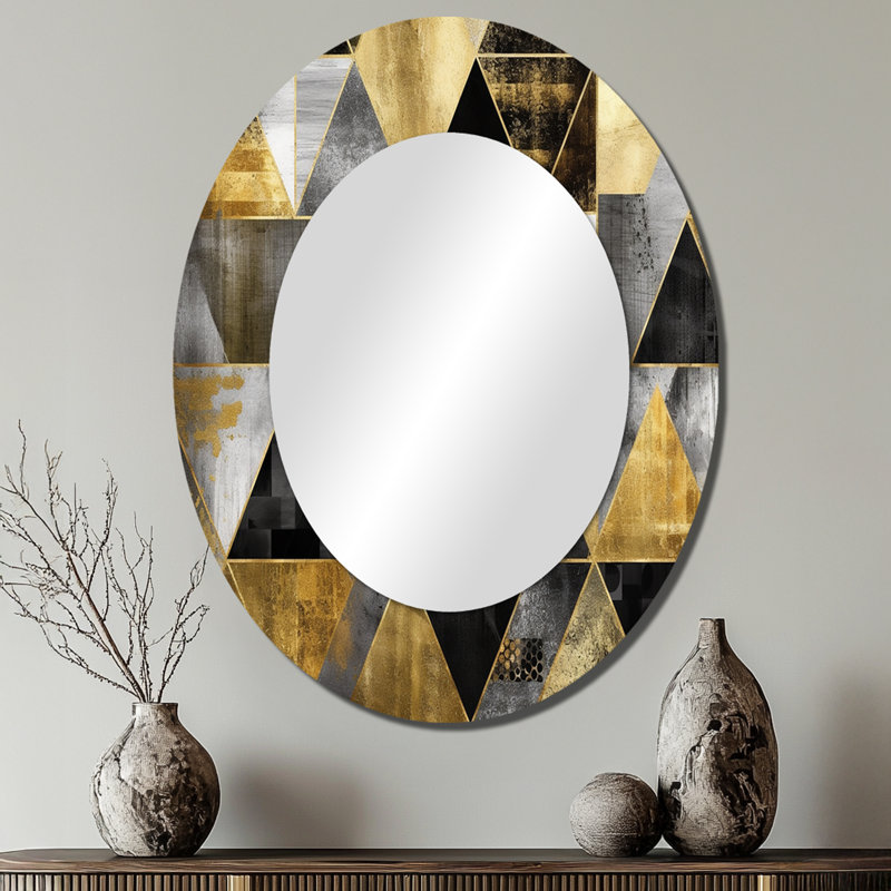 Miroir mural doré moderne, 40 po x 30 po