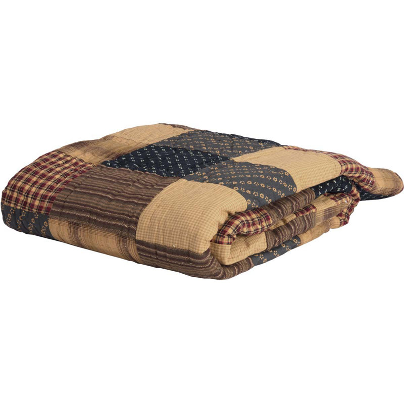 Patriotic Patchwork Cotton Reversible Throw Blanket