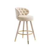 COOLMORE Counter Height Bar Stools Set Of 2 For Kitchen Counter Solid Wood Legs With A Fixed Height Of 360 Degrees