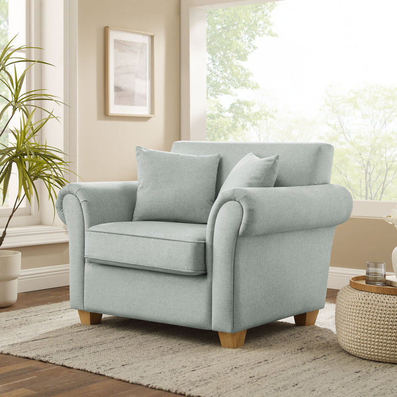 Divanique 40.94'' W Upholstered Accent Chair, Mint Polyester Blend