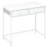 Space Saving Home Computer Desk With 2 Fabric Drawers 4 Hanging Hooks & Metal Frame White-93510778