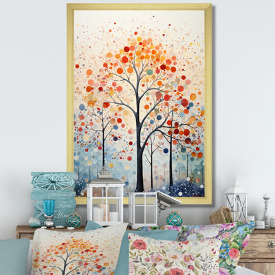 " Pink And Blue Trees Field Pointillism II "
