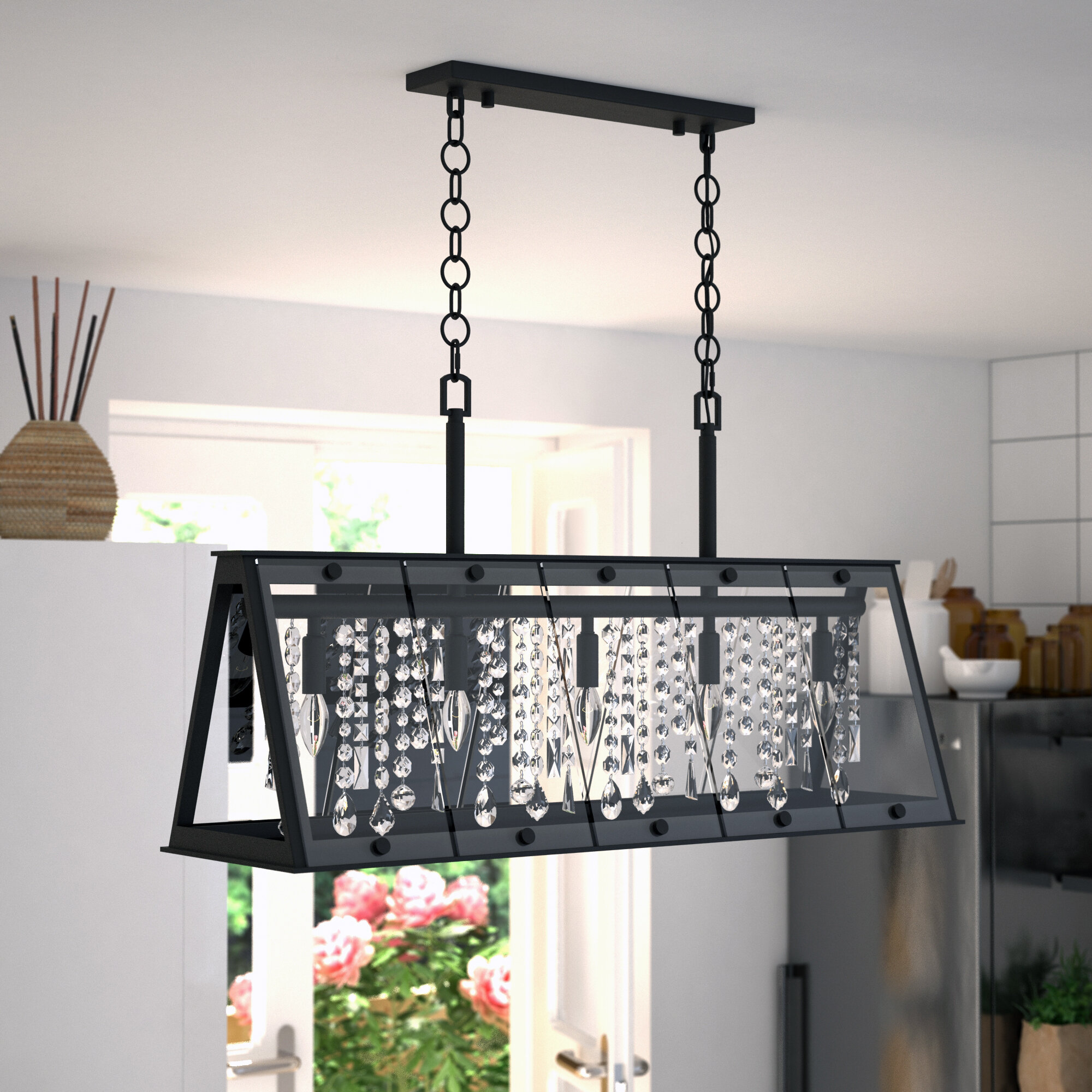 Akeria 1 - Light Black Kitchen Island Pendant