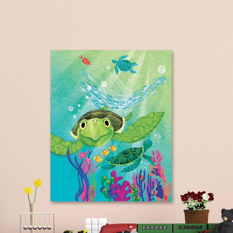 Sea Turtle - Graphic Art on Canvas