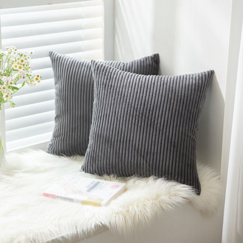 Alhakim Square Scatter Cushion Cover, Dark Grey