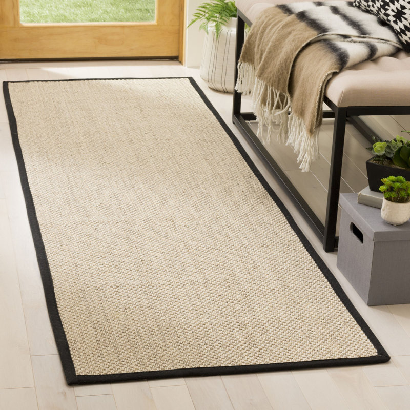 Tapis marbre / noir Torbin, Tapis de couloir 2 pi 6 po x 6 pi