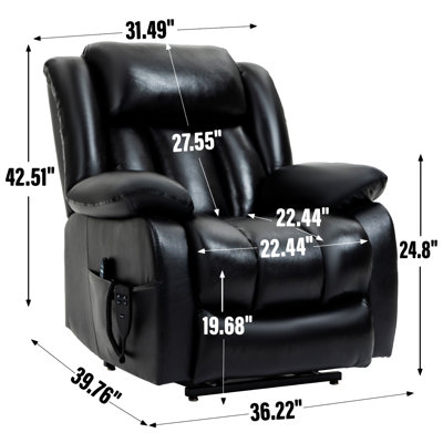 Dual Motor Infinite Position Up To 350 LBS Electric Medium Size Power Lift Recliner Chair With 8-Point Vibration Massage And Lumbar Heating -  Latitude RunÂ®, 2C9BADABBBDC4B458D40DC045DBF16EB