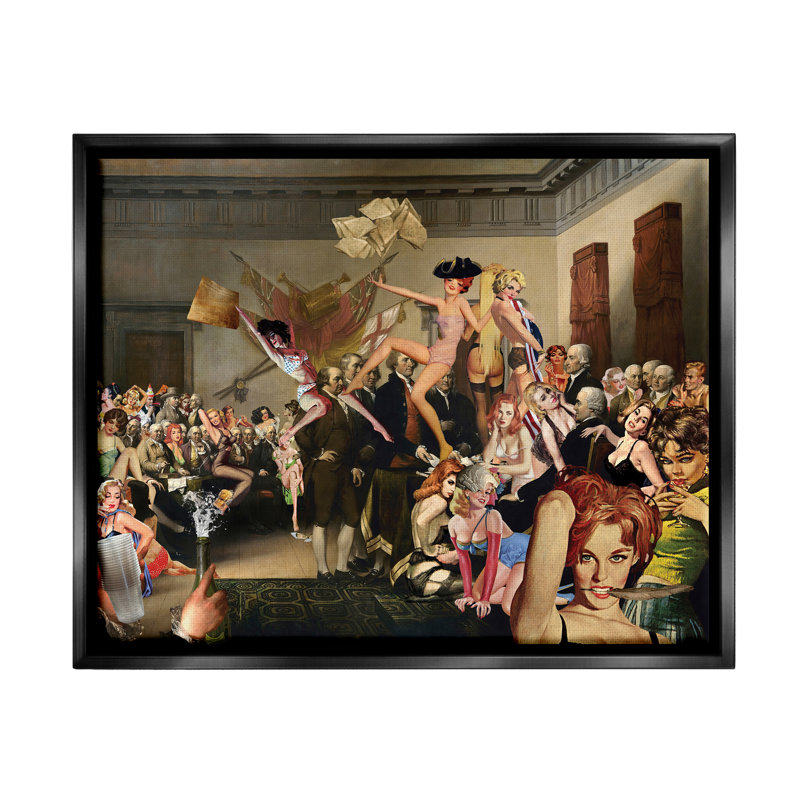 Collage de peinture classique par Barry Kite, Cadre flottant noir de jais, H 17 po x l 21 po x P 1,7 po