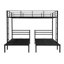 Lit double superposé au-dessus d'un lit simple au-dessus d'un lit simple, lit superposé triple avec échelle verticale, lit superposé à structure en métal avec barrière de sécurité, lit superposé double au-dessus d'un lit simple au dessus d'un lit simple