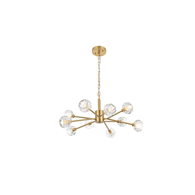Luminaire suspendu unique à 10 lumières Bultfontein, Or