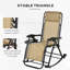Chaises berçantes d'extérieur 2 pièces Outsunny, chaise berçante inclinable et inclinable pliable avec coussin, porte-gobelet et porte-téléphone, conception combinée avec pieds pliants-129000662-129000667