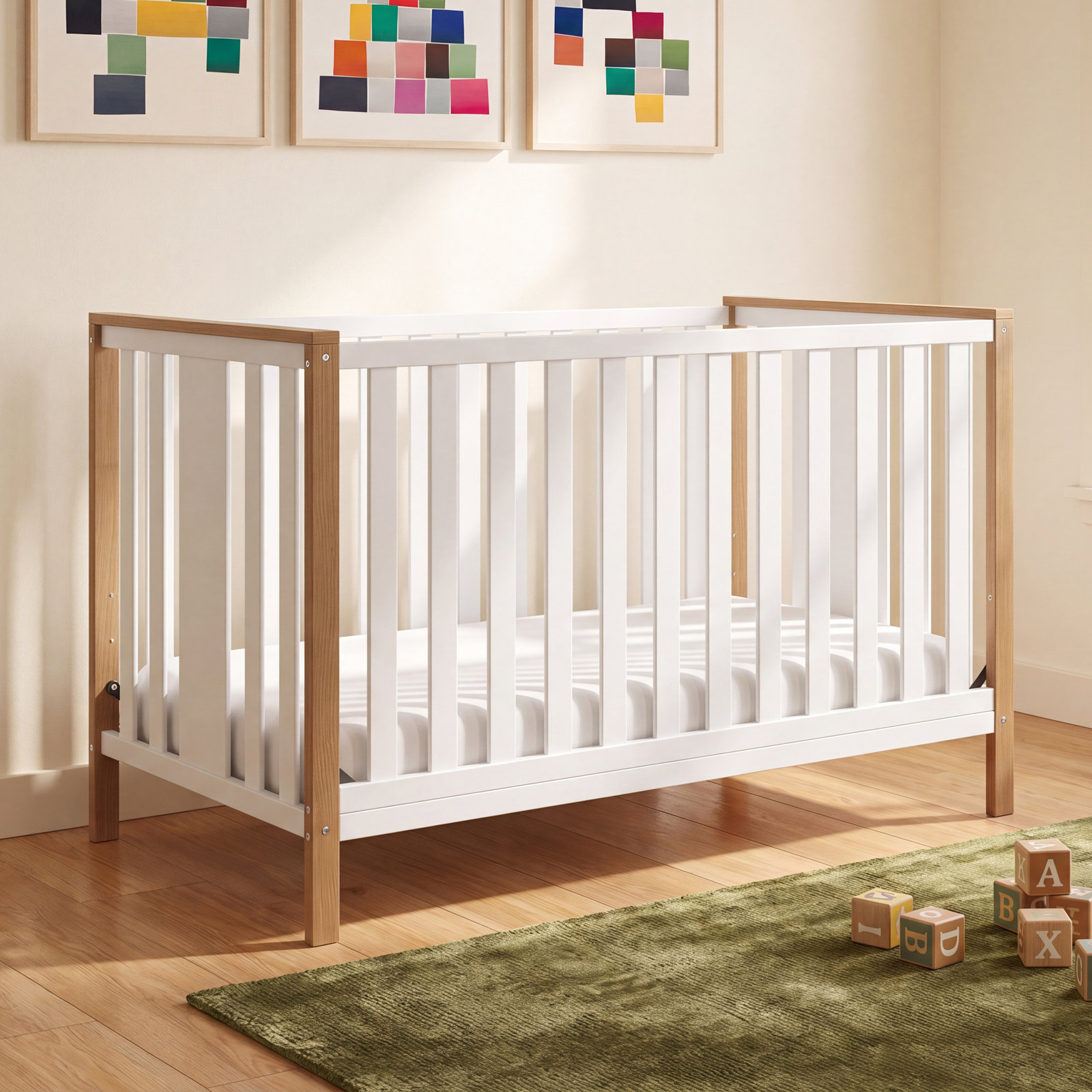 Modern 5-in-1 Convertible Crib, Vintage Driftwood