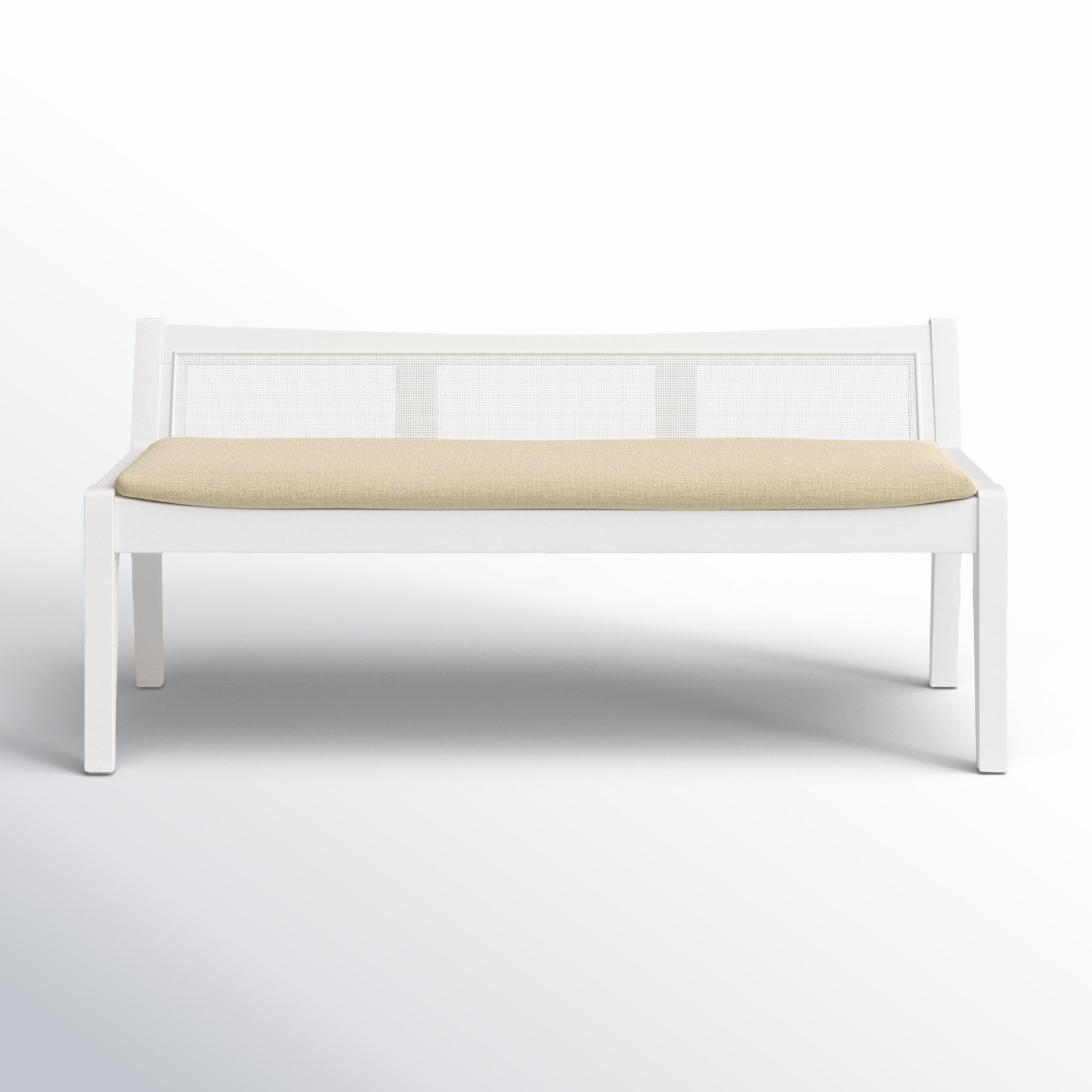 Donner 52" Entryway Bench, White/Beige