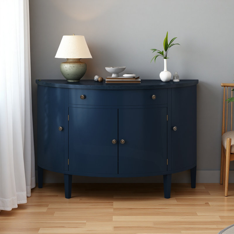 Armoire de rangement courbée en placage de bois massif Fraxinus Mandschuric, Marine