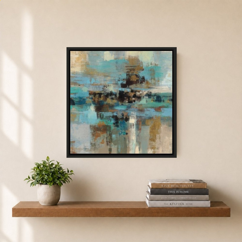 Morning Fjord par Silvia Vassileva - impression sur toile, 34" H x 34" W, Noir