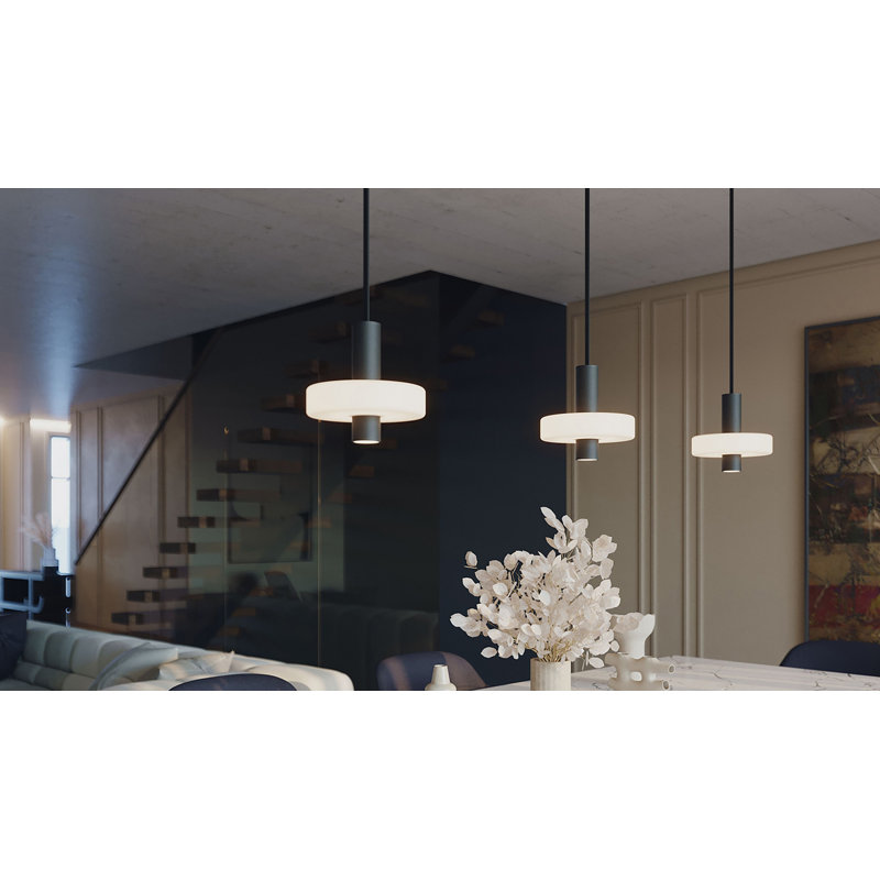 Luminaire suspendu à DEL 10 po Sydney, Noir, noir, noir, noir