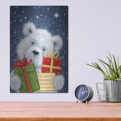 «Wall Bear and Presents» par Makiko, art mural en métal de luxe
