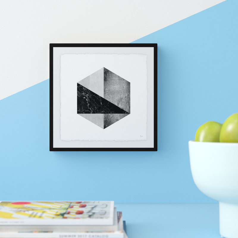 « marbré hexagonal », impression encadrée, H 32 po x l 32 po x P 1,5 po