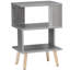 Table de bout rectangulaire en bois massif et manufacturé Josefin avec rangement en rotin -694310131