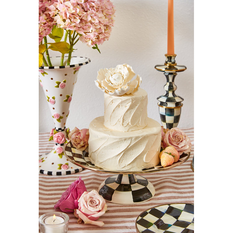 Courtly Check Medium Enamel Candlestick