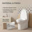 Toilette allongée blanche en céramique une pièce, double chasse, jet siphon, brute 12 po