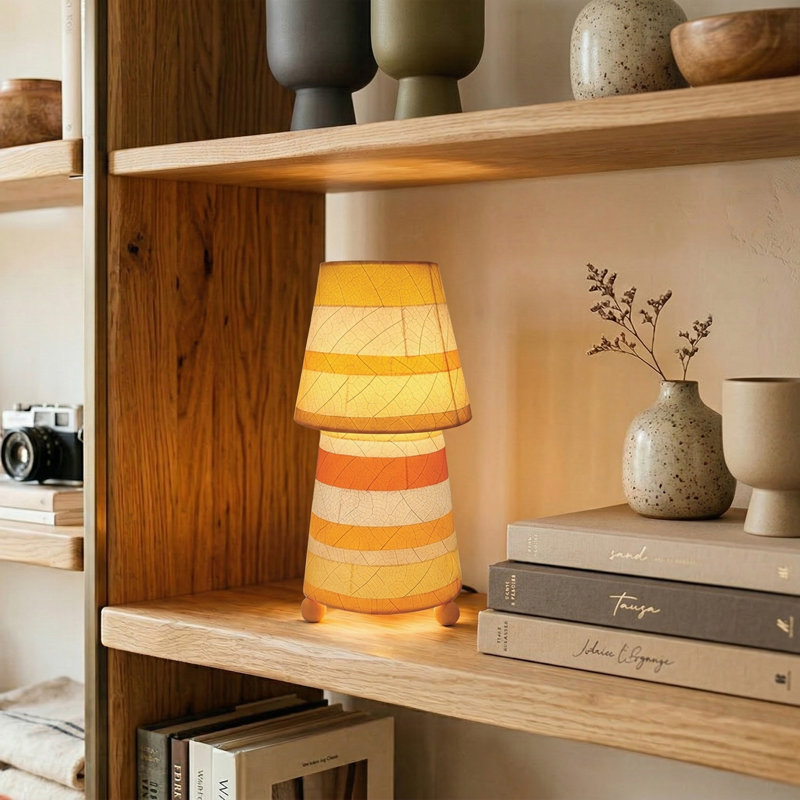  Striped Tapered Table Lamp Orange, Orange