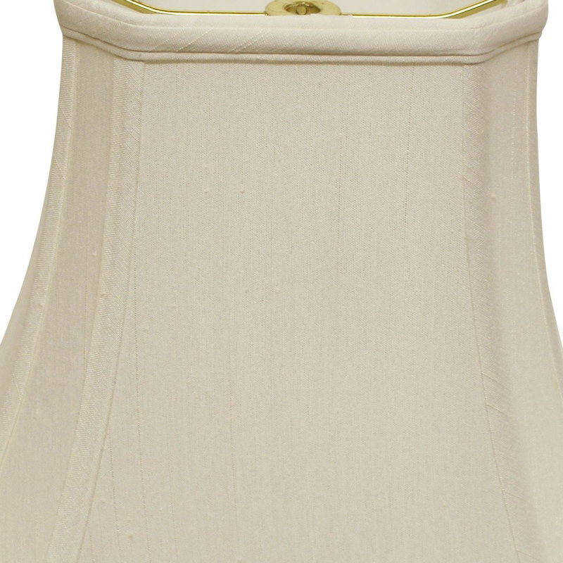 Abat-jour cloche en soie blanche Monay Shantung, H 13 po x l 18 po x P 18 po