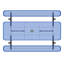 96 "Tables de pique-nique rectangulaires bleues-665108547
