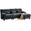 Capacité de poids de 350 lb avec 4 positions réglables, 93 pouces 3 + 1 sièges et tissu chenille bleu, capacité de conception de 3 coussins décoratifs, chenille, décoratif