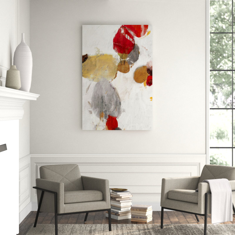 Raspberry Symphony III Painting by Sofia Fox, Knife Gel, 60" H x 40" W x 1.5" D