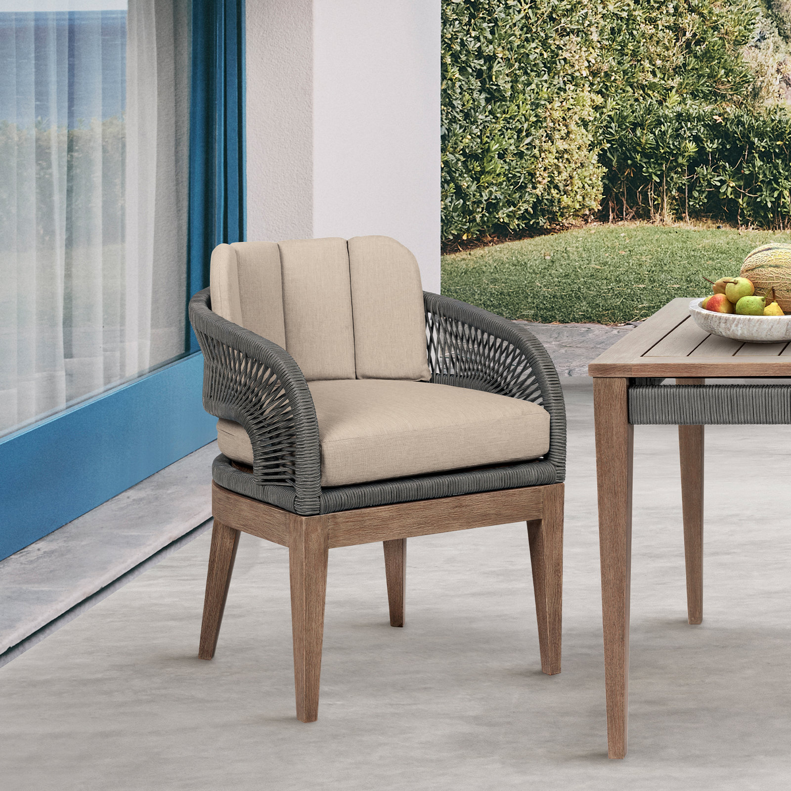 Eucalyptus Patio Armchair with Cushion
