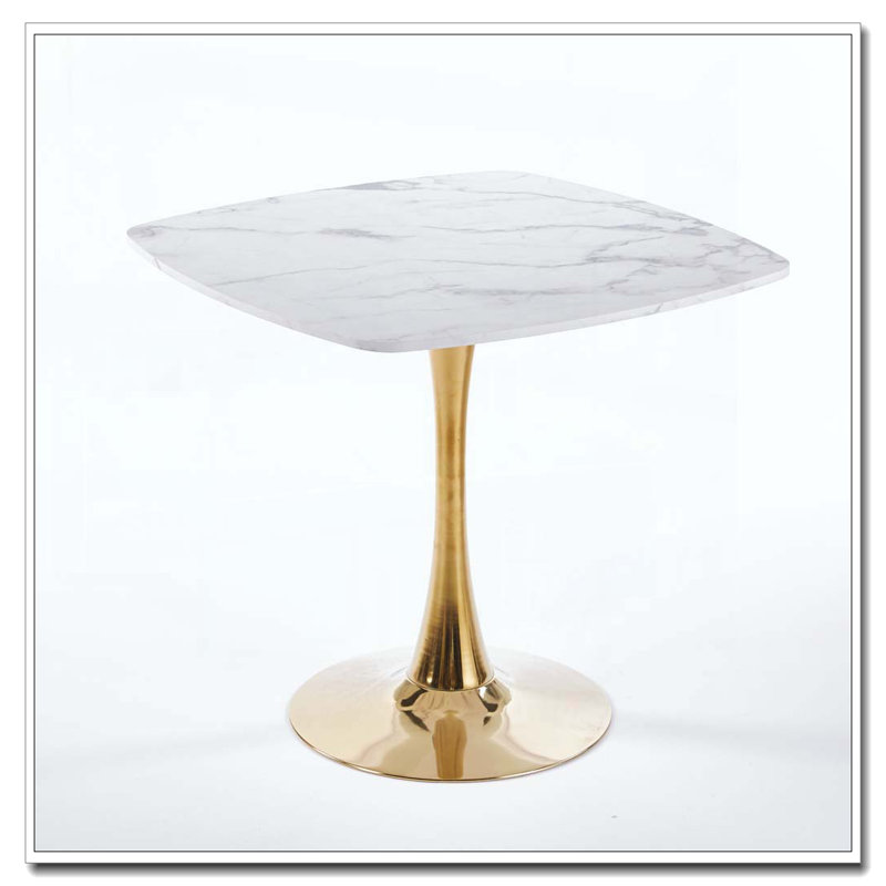 Table de salle à manger 31,5 "SquareTulip, H 28,93 po x L 31,5 po x l 31,5 po, Blanc