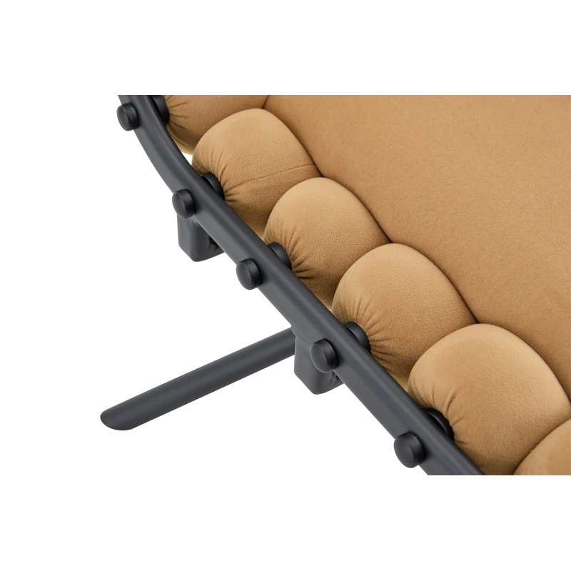 Lot de 2 chaises en velours Bubble Chair à chaînette avec pieds noirs, Noir, brun, Noir, brun