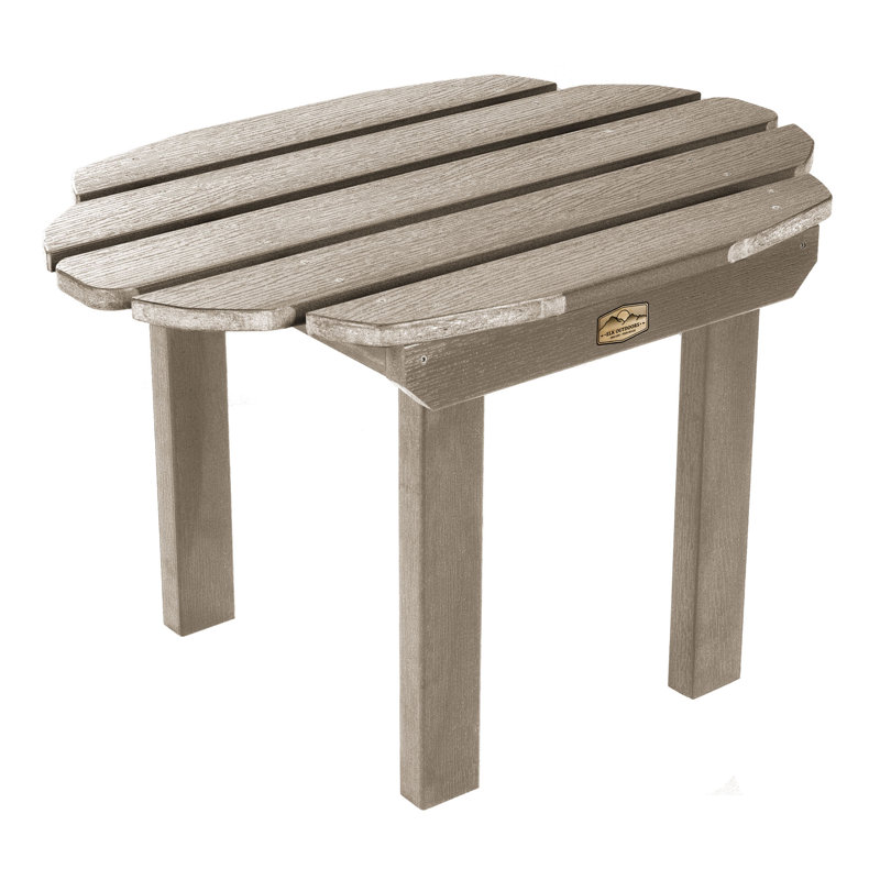 Table d’appoint en plastique Wyona, Brun bois