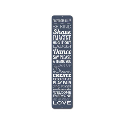 Playroom Rules Custom Aluminum Sign