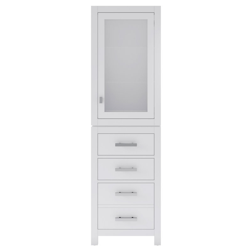 Esita Solid Wood Linen Cabinet, White